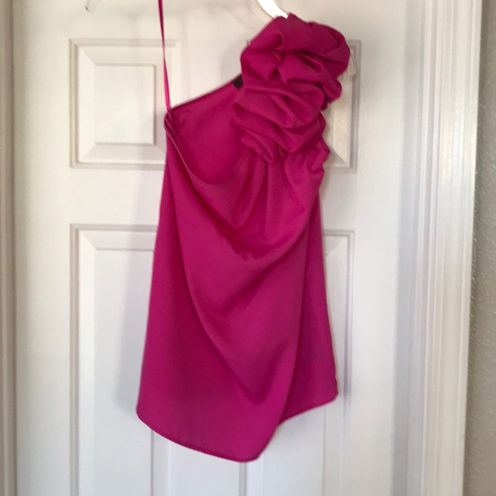 Pink one shoulder blouse